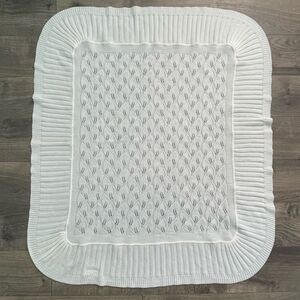 Elegant Baby Cream Ivory Wheat Knit Blanket
